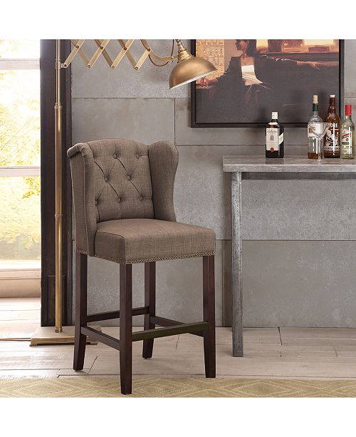 carriage & co. Lindley Tufted Wing Counter Stool, Quick Ship