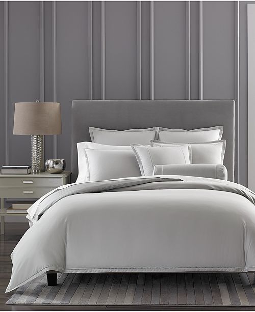 Hotel Collection CLOSEOUT! Ladder Stitch Pique Grey Duvet Covers