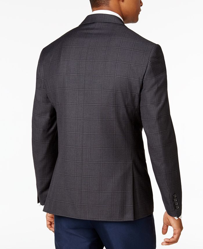 Ryan Seacrest Distinction Men's Slim-Fit Gray Windowpane Sport Coat ...