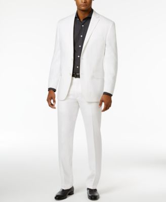 Sean John Men's Classic-Fit White Linen 