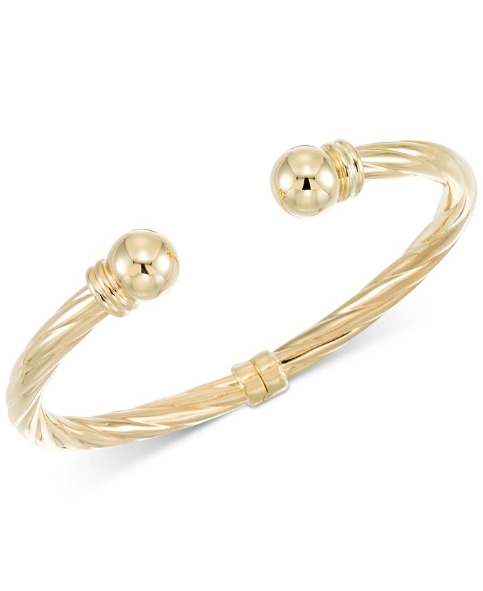 Italian Gold RopeStyle Hinged Cuff Bracelet in 14k Gold Macy's