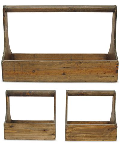 3-Pc. Wood Planter Basket Set