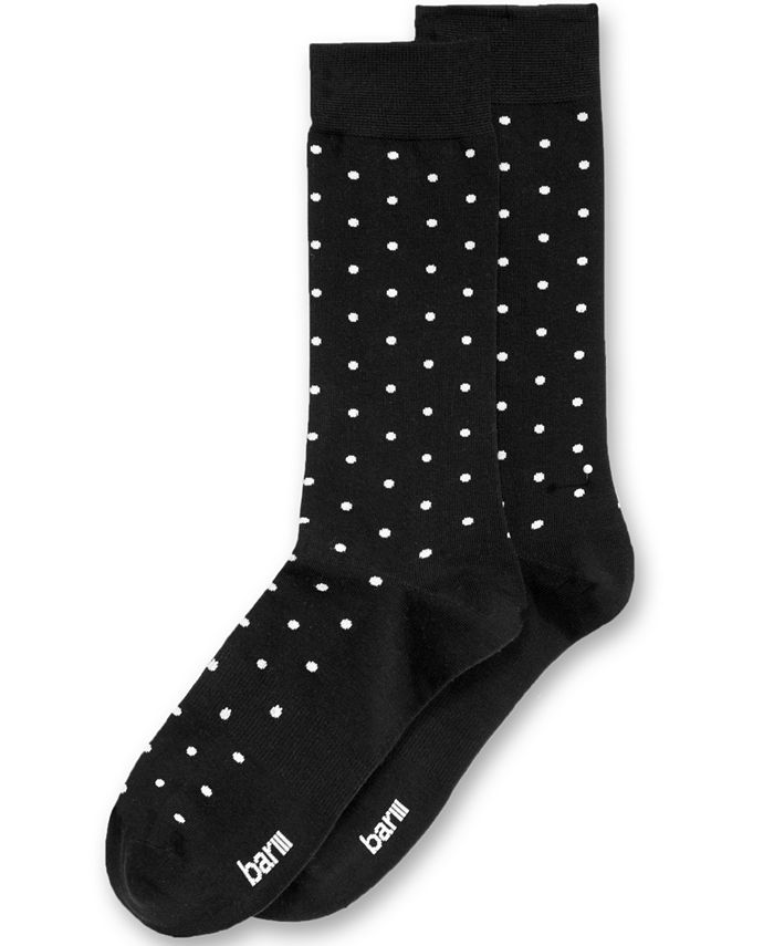 Bar III Men's Seamless Toe Patterned Micro-Dot Dress Socks, Created for ...