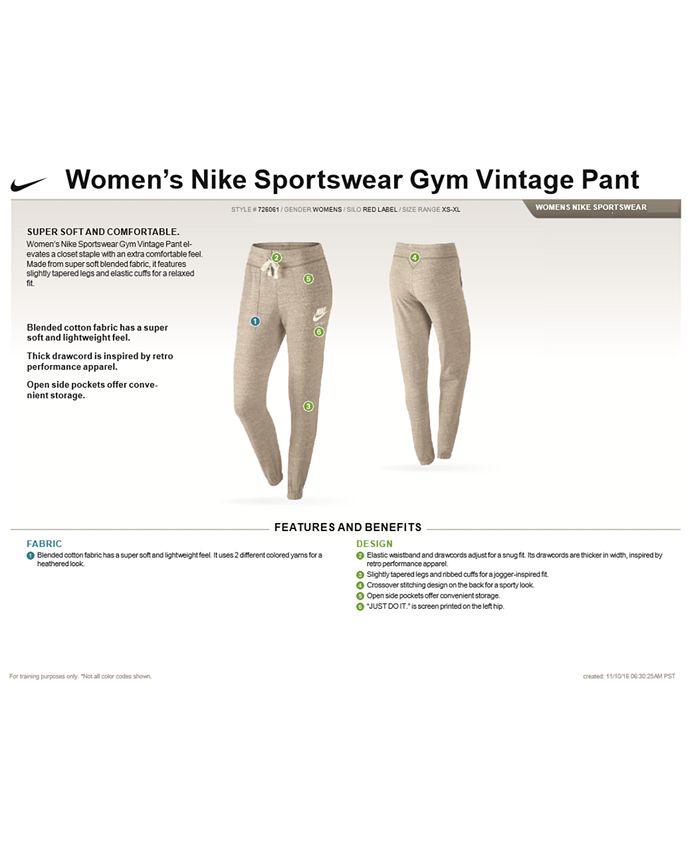 Nike Women's Gym Vintage Pants Macy's