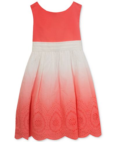 Rare Editions Ombré Eyelet-Border Dress, Toddler & Little Girls (2T-6X)