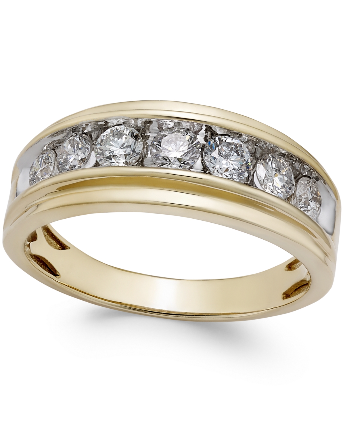 Men's Diamond Band (1 ct. t.w.) in 10k Gold - Yellow Gold