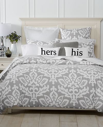 Charter Club Damask Designs Cotton Smoke Bedding Collection, Created for Macy&#39;s - Bedding ...