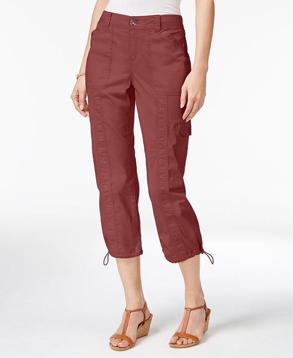 Style & Co Petite Bungee-Hem Cargo Capri Pants, Created for Macy's ...