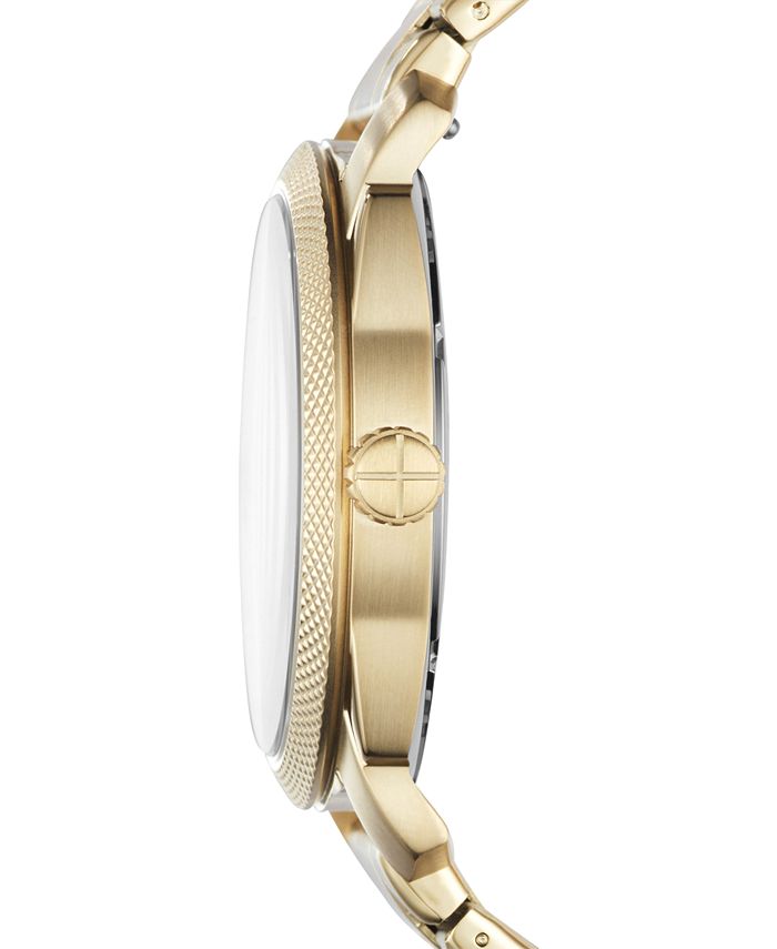 Fossil Men's Machine Gold-Tone Stainless Steel Bracelet Watch 42mm ...