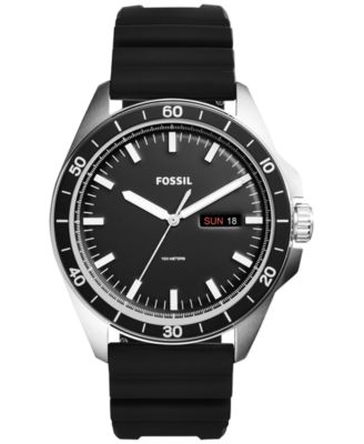 Fossil Men s Sport 54 Black Silicone Strap Watch 44mm FS5290 Macy s