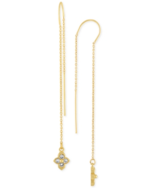 image of Rachel Rachel Roy Gold-Tone Crystal Studded Threader Earrings