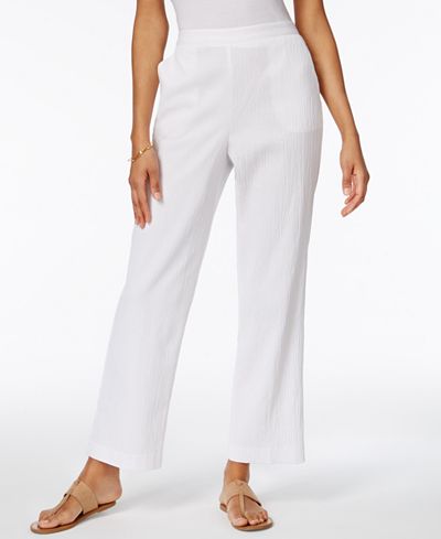 Alfred Dunner Cable Beach Pull-On Wide-Leg Pants