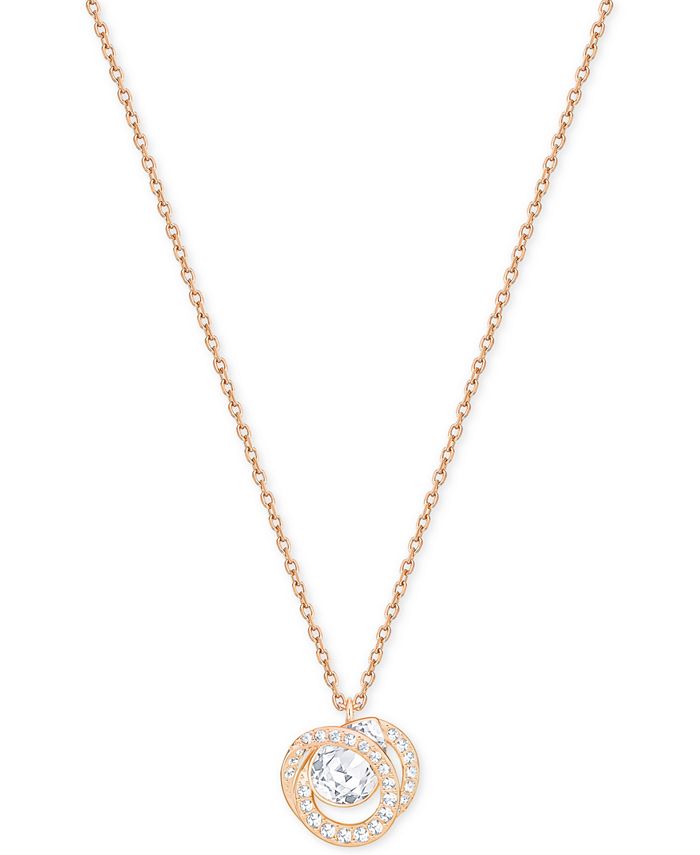 Swarovski Rose Gold-Tone Crystal Pendant Necklace - Macy's