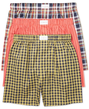 image of Tommy Hilfiger Men-s 3 Pack Woven Cotton Boxers