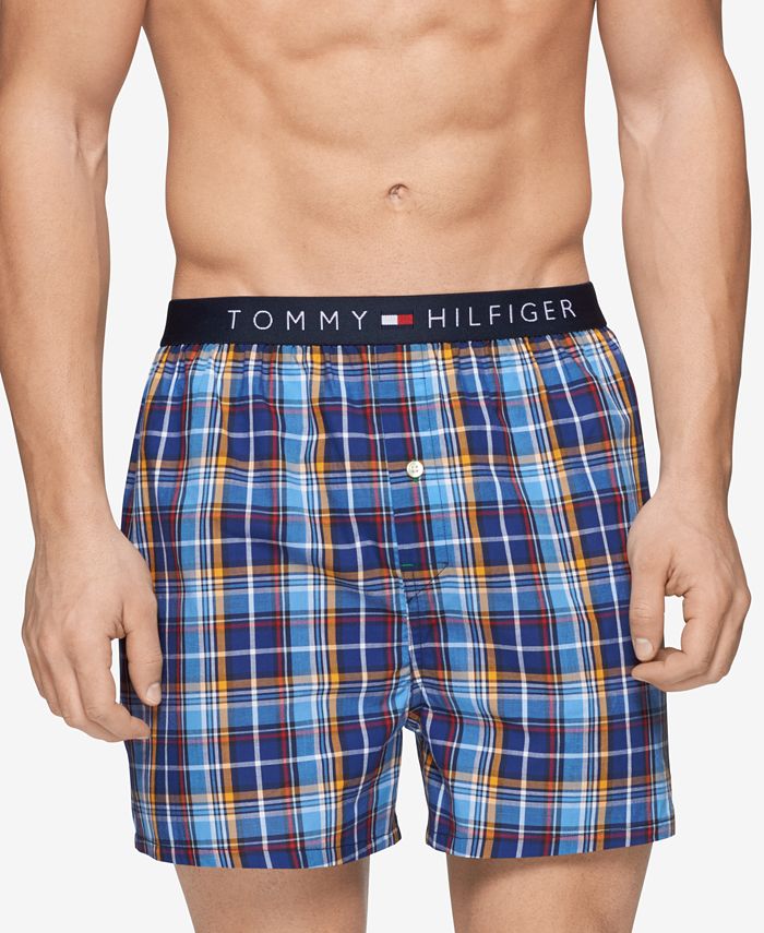 Tommy Hilfiger Men's Plaid Woven Cotton Boxers & Reviews - Underwear ...
