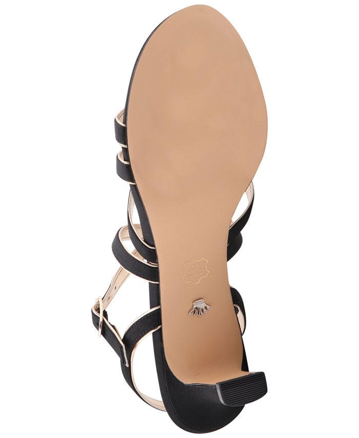 nina genaya strappy evening sandals taupe
