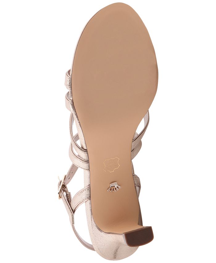 nina genaya strappy evening sandals taupe