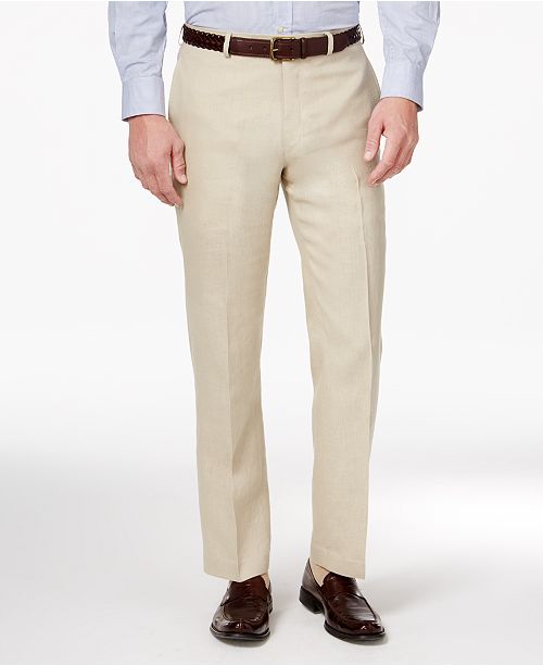 Lauren Ralph Lauren Men's Classic-Fit Solid Linen Dress Pants & Reviews ...