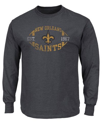 Profile Men's New Orleans Saints Print Logo Long Sleeve Big & Tall T-Shirt