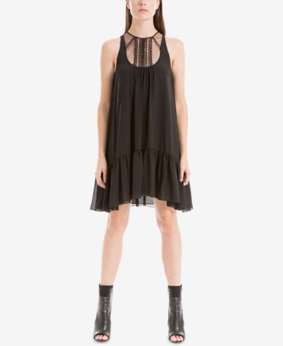 Max Studio London Lace-Contrast Trapeze Dress
