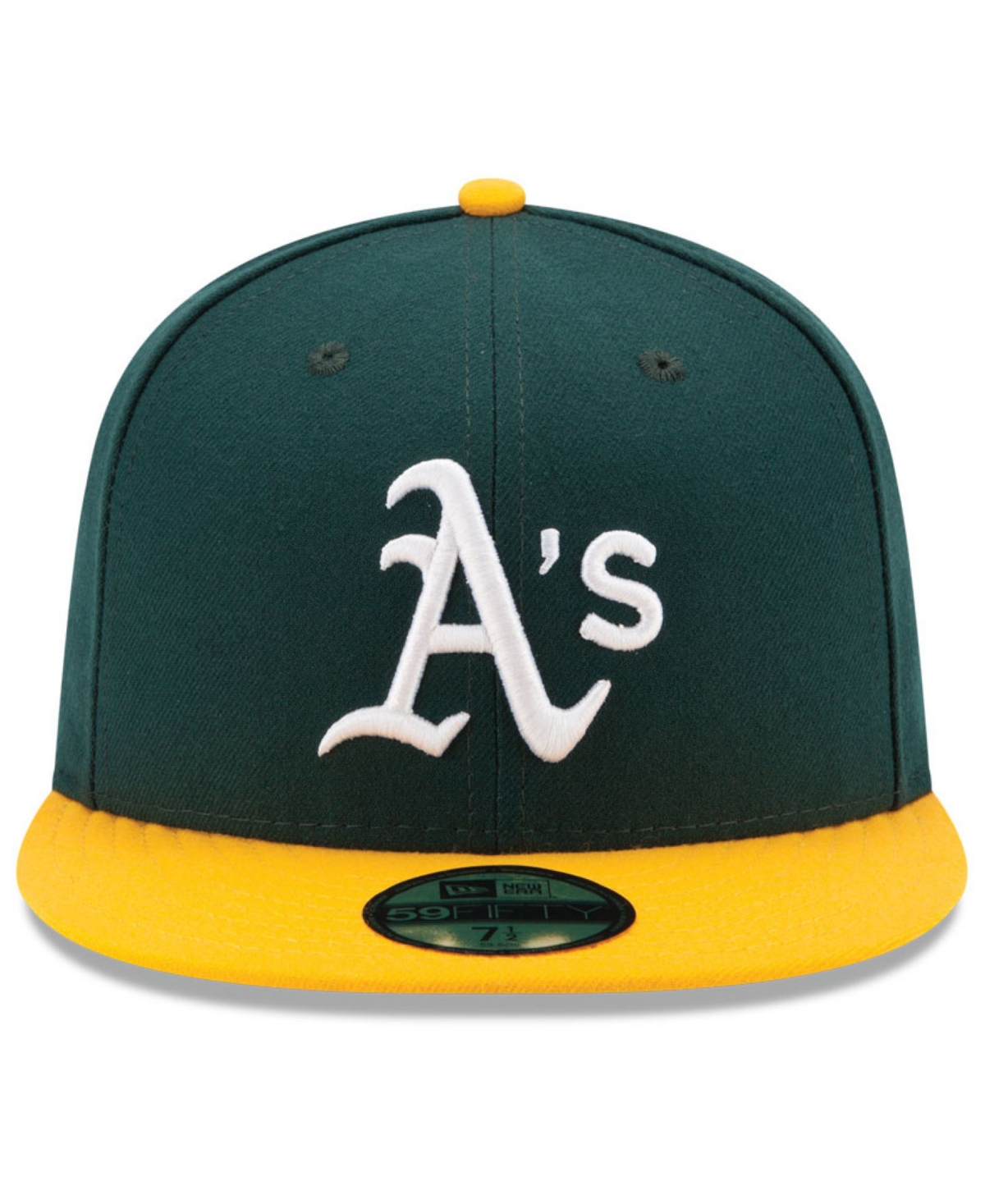 Shop New Era Oakland Athletics Authentic Collection 59fifty Fitted Cap In Green,yellow