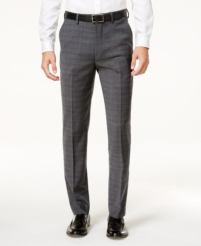 Ben Sherman Men's Slim-Fit Gray Windowpane Plaid Suit Separates ...