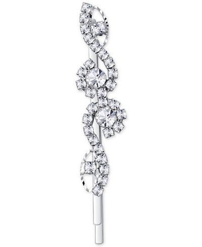Say Yes to the Prom Silver-Tone Rhinestone Swirl Hair Pin
