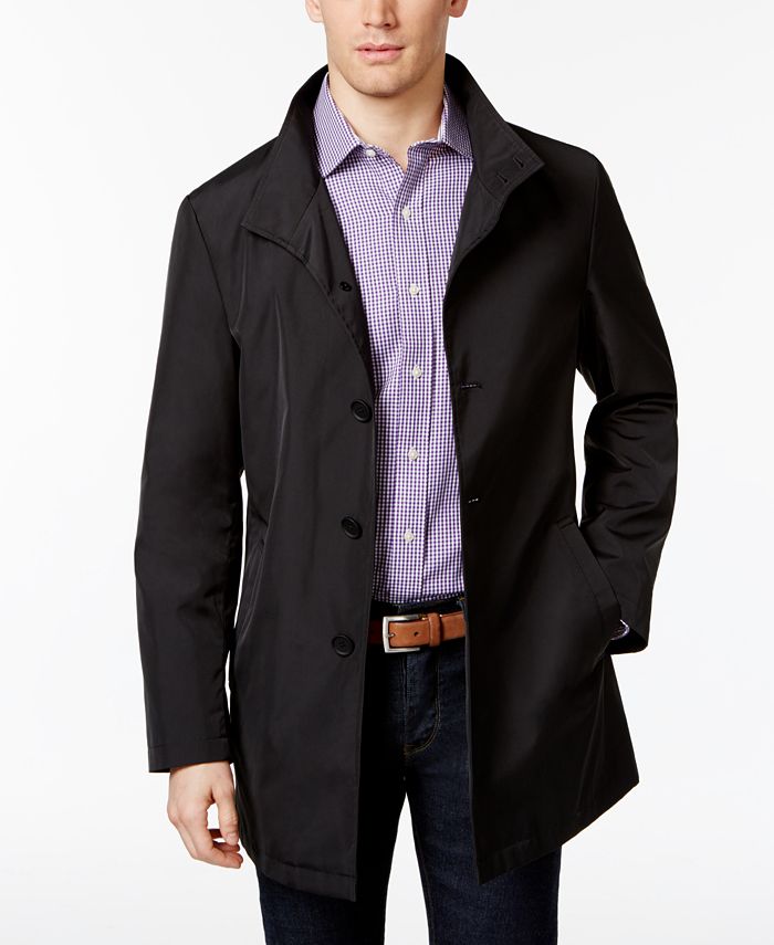 Calvin Klein Men's Slim Fit Black Solid Raincoat -