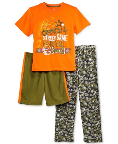 Max & Olivia 3-Pc. Street Game Basketball Pajama Set, Little Boys (2-7) & Big Boys (8-20), Only at Macy's