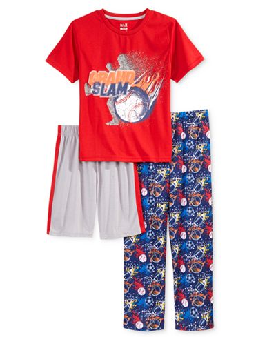 Max & Olivia 3-Pc. Grand Slam Pajama Set, Little Boys (2-7) & Big Boys (8-20), Only at Macy's