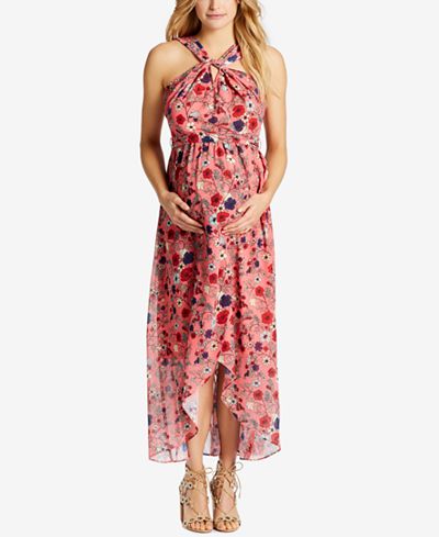 Motherhood Maternity Printed Halter Dress