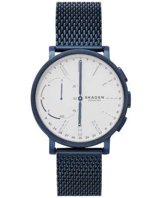 Skagen - Men's Hagen Blue Stainless Steel Mesh Bracelet Hybrid Smart Watch 42mm SKT1107