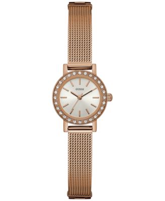 GUESS - Women's Rose Gold-Tone Stainless Steel Mesh Bracelet Watch 22mm U0954L3