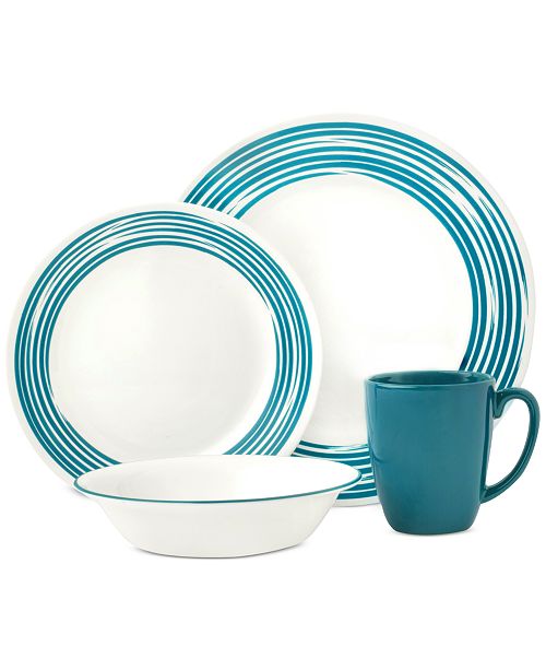 Corelle Brushed Turquoise 16Pc. Dinnerware Set, Service for 4