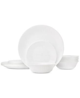 Corelle 18-Piece Round Dinnerware Set, Service for 6, Lightweight Round Plates and Bowls Set, Vitrelle Triple Layer Glass, Brasserie