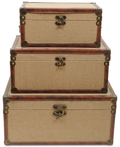 Set of 3 Canvas-Covered Trunks
