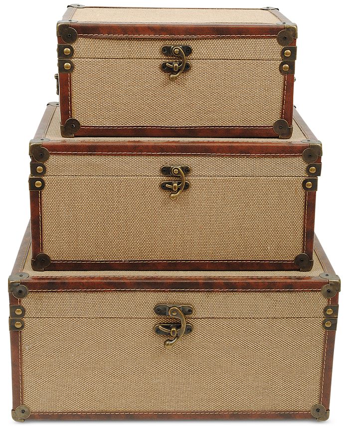 3R Studio Set of 3 CanvasCovered Trunks Macy's