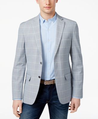 Michael Kors - Men's Slim-Fit Blue Plaid Sport Coat