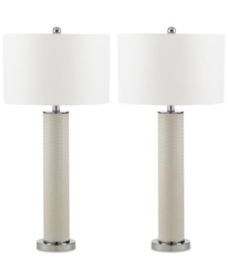 Safavieh - Set of 2 Ollie Faux Woven Leather Table Lamps