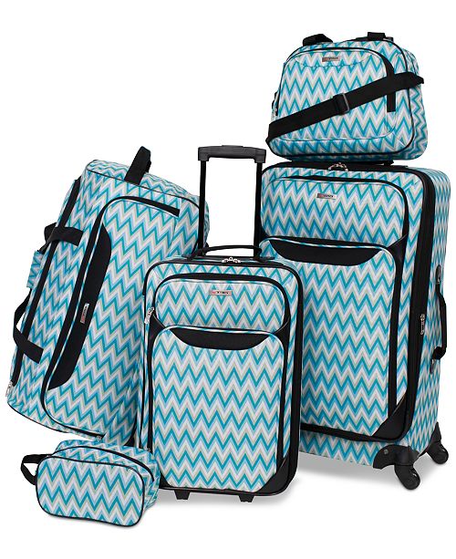 Tag Springfield III Printed 5Pc. Luggage Set, Created for Macy's