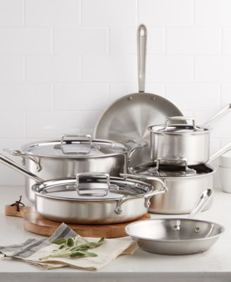 All-Clad D5 Brushed Stainless Steel 6 Qt. Covered Saute Pan - Macy's