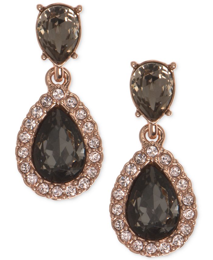 Givenchy Rose Gold-Tone Crystal Drop Earrings - Macy's