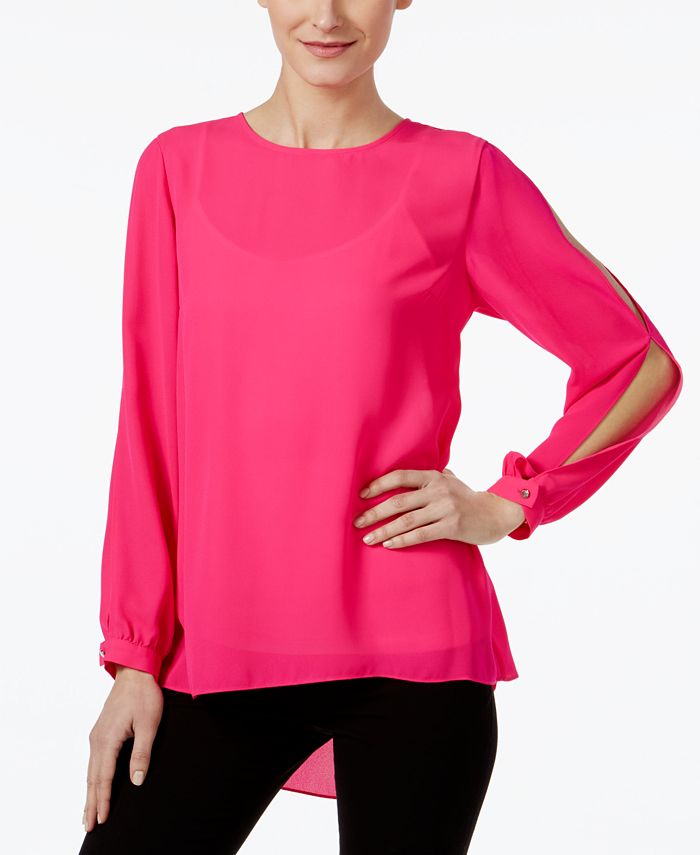 Vince Camuto Printed Split-Sleeve Top, Created for Macy's 