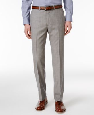 Ryan Seacrest Distinction Men's Slim-Fit Medium Gray Sharkskin Pants ...