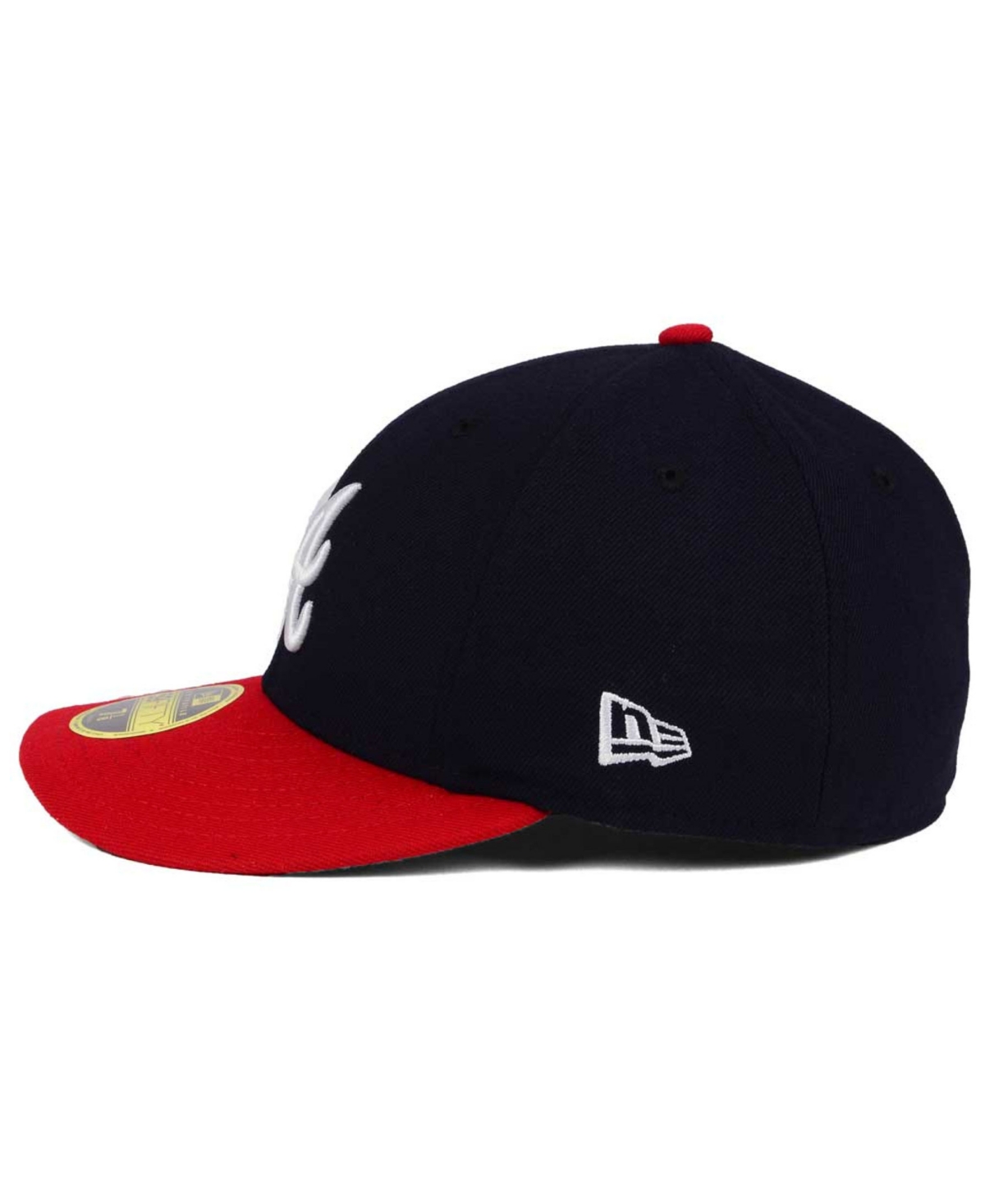 Shop New Era Atlanta Braves Low Profile Ac Performance 59fifty Cap In Navy,red