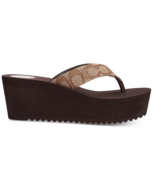 COACH Jen Wedge Thong Sandals - Sandals & Flip Flops - Shoes - Macy's