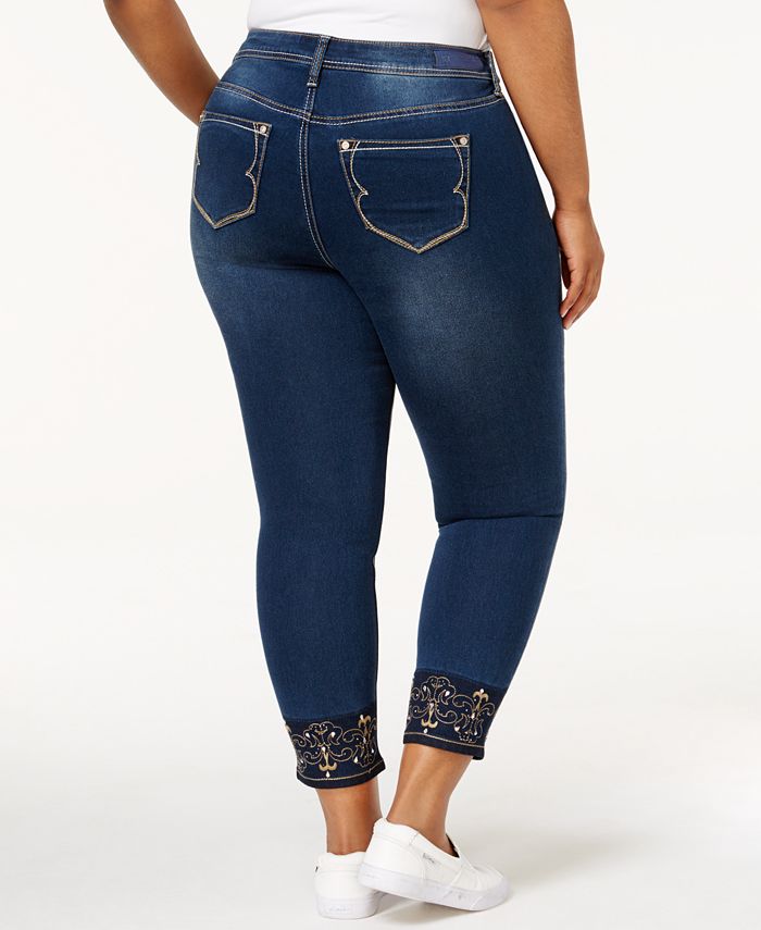 Hydraulic Trendy Plus Size Emma Embellished Clyde Wash Skinny Jeans