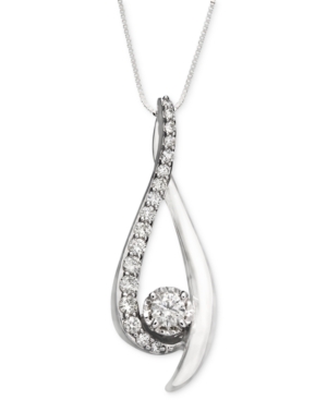 image of Diamond Sirena Pendant Necklace in 14k White Gold (3/8 ct. t.w.)