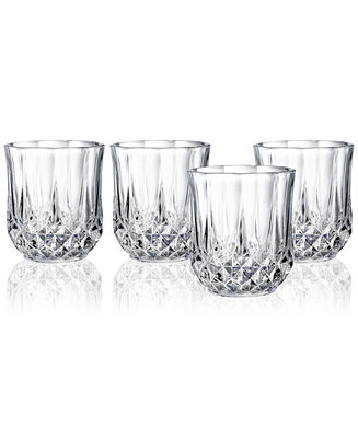 Kitchen Drinkware Cristal D'Arques-Durand Glass Tumblers Set GreenTreeBoutique Antique Clear Double Old Fashioned Bar Glasses