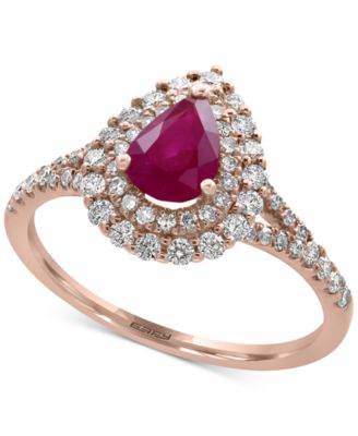EFFY Collection - Certified Ruby (3/4 ct. t.w.) and Diamond (1/2 ct. t.w.) Ring in 14k Rose Gold